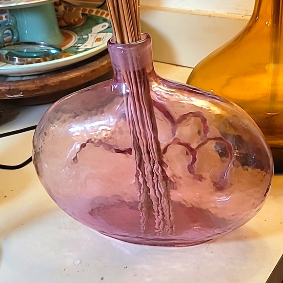 Vtg BLENKO 6310 decantor VASE rare only made in 1963 ROSE Madonna & child USA - Picture 3 of 7